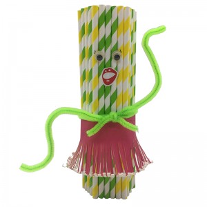 Custom colorful Disposable Biodegradable paper straws paper drinking straw