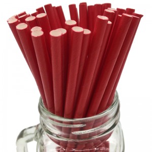 Food Grade Eco-friendly China Red Color Paper Straw with certificate