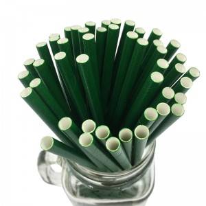 Food Grade Eco-friendly Pure Color Green color Paper Straw with certificate