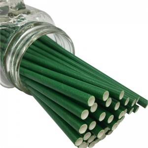 Food Grade Eco-friendly Pure Color Green color Paper Straw with certificate