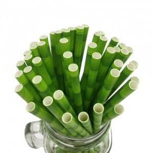 Food Grade Eco-friendly Biodegradable Green Bamboo Paper Straw