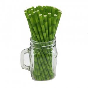 Food Grade Eco-friendly Biodegradable Green Bamboo Paper Straw
