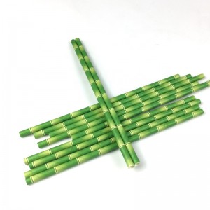Food Grade Eco-friendly Bamboo Shape Designed Paper Straws Drinking Straws