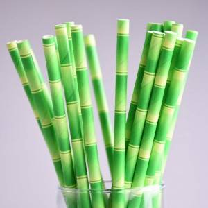 Biodegradable Disposable - Food Grade Eco-friendly Biodegradable Green Bamboo Paper Straw – GENFEAL