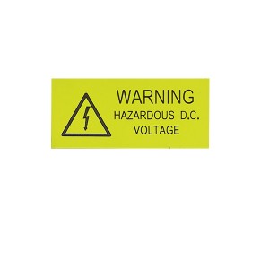 Engraved traffolyte label warning solar label sticker with back adhesive