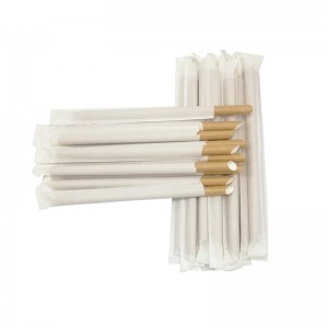 Hot Sales Food Grade Eco-friendly Individually Wrapped Diagonal Cut Pointy Boba/Bubble Tea Paper Straws