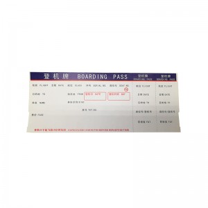 Factory Selling Airline Thermal Boarding Pass Paper Thermal Airline Tickets Blank