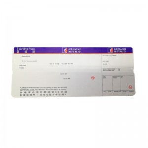Factory Selling Airline Thermal Boarding Pass Paper Thermal Airline Tickets Blank