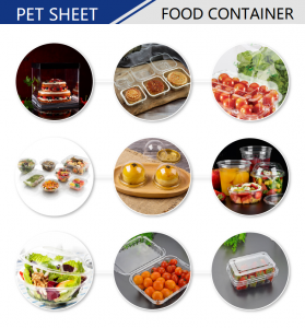 PET plastic sheet for food container