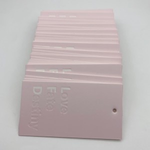 800g papel revestido rosa impressão de gravura acessórios de etiqueta de roupas suporte personalização
