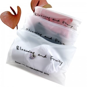Custom size OEM logo frosted zip bag dress packaging bag maker