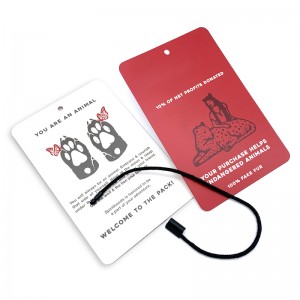 Tag produk berkualitas tinggi OEM procuts kartu warna tag swing hangtag pribadi