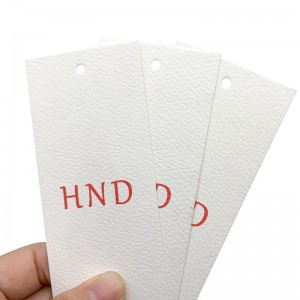 Egg shell texture paper clothing hang tag products packaging factory