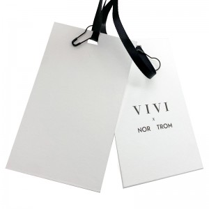 Biodergradable vintage custom products paper tag clothing hang tag with pin and ribbon