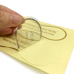 Adesivo de virilha de roupa íntima em folha de ouro com suporte personalizado