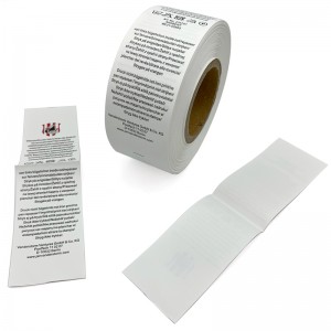 Tape plastik kualitas dhuwur sing dicithak label cuci kanggo sandhangan