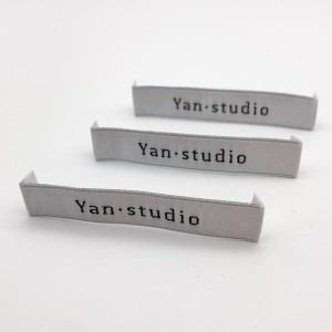Customized end folded clothing main label Woven label