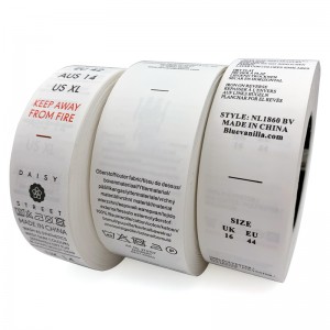 Etiqueta de cuidado de plástico suave con revestimiento sintético de nailon personalizado de alta definición para ropa
