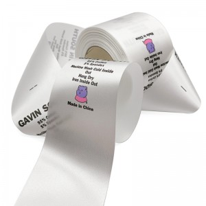 Clothing care label Factory clothing polyestery care label satin label roll