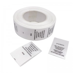 Etichetta per la cura del lavaggio dell'etichetta delle dimensioni dell'etichetta della composizione all'ingrosso del produttore della stampa per l'abbigliamento