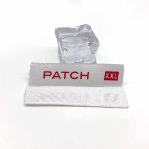 High end custom logo clothing neck label thick fabric label tag size label