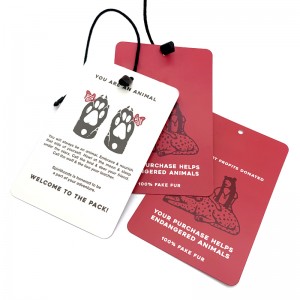 Ετικέτα προϊόντων υψηλής ποιότητας OEM procuts έγχρωμη κάρτα εξατομικευμένης ταλάντευσης ετικέτας hangtag