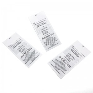 Фабрички директно ушивена на етикети за негу састава тканине за одећу