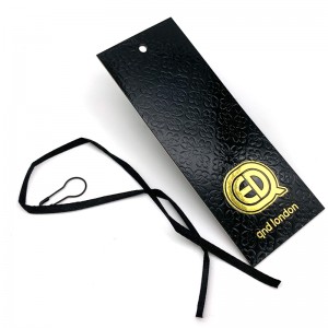 Высококачественная специальная текстурная бумага с золотым логотипом, производитель бирок для одежды