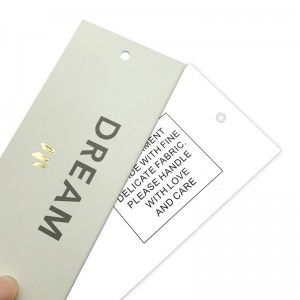 Manufacture Green paper gold foil  hang tag with cord and attachment