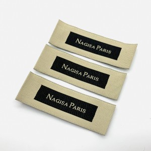 High Quality Customized end folded clothing Woven tag brand label