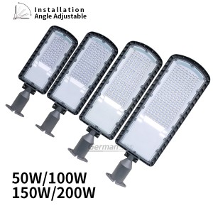 LED Street Light Die-casting Aluminium 50W 100W 150W 200W for Outdooor Lighting Ip65 Waterproof With Adjustable Arm Mount ST-LH-LS1