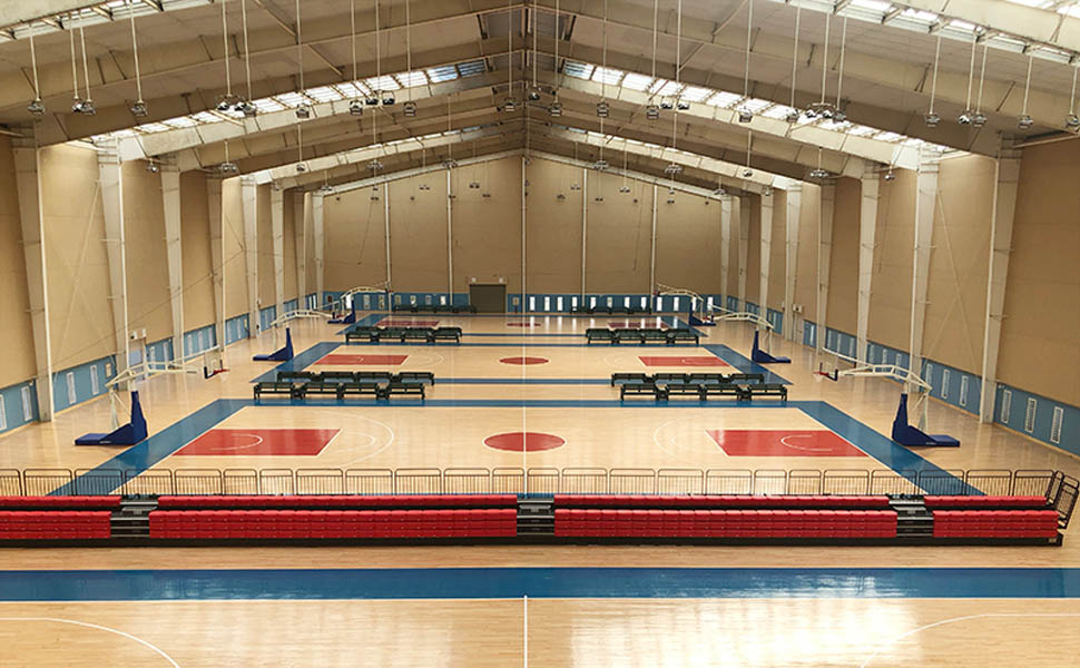 The indoor basketball court illumination