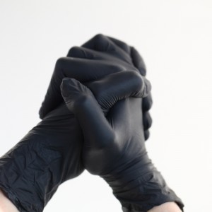 9inch Disposable White Protection Latex Powder Free Nitrile and PVC Blended Gloves for Europe