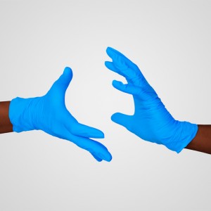 Transparent Disposable Civil Synthetic Nitrile Vinyl Blended Examination Gloves