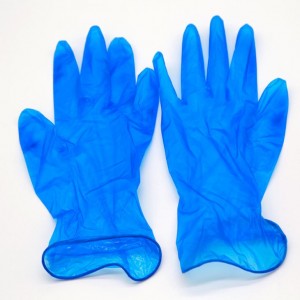 Food Processing Disposable Clear/Blue Vinyl Gloves for Restaurant Bar Hotel Kitchen Cookhouse Galley Milk Tea Shop Fruit Store