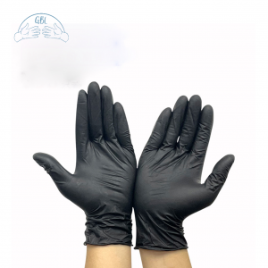 Disposable Black Examination Nitrile Gloves En455 Certification OEM Available