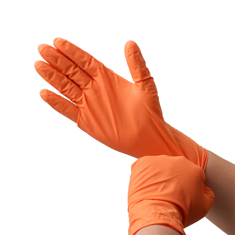 Diamond Orange Advance Powder-Free Disposable Nitrile Gloves, 6 Mil, Heavy Duty Featured Image