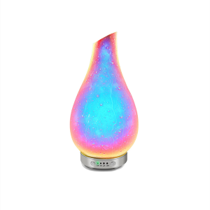 Essential Oil Diffuser Glass 120ml Aromatherapy Diffuser Ultrasonic Aroma Humidifier, 7 Color Changing, 4 Timer Setting, Auto Shut-Off for Home Office Room，Bedroom, SPA