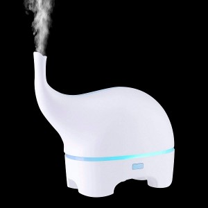 Small Elephant Essential Oil Diffuser, 120ml USB Kids Ultrasonic Aroma Diffuser Humidifier, 7 Color Changing Night Light & Waterless Auto-Off for Bedroom, Baby Room, Home, Office