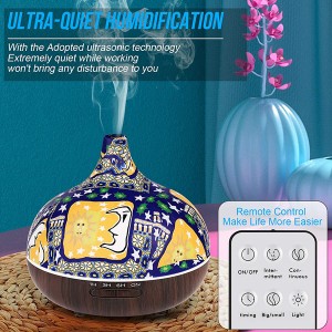 Essential Oil Diffuser 550ml Cool Mist Humidifier 3D Glass Ultrasonic Aromatherapy Diffusers