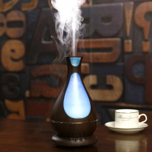 Wholesale OEM/ODM China  300ml USB Electric Aroma Essential Oil Diffuser Ultrasonic Air Humidifier Wood Grain LED Light Diffuser for Home