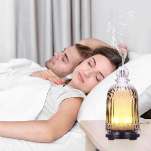 Glass Aromatherapy Essential Oil Diffuser, 120 mL Aroma Diffusers Cool Mist Humidifier Ultrasonic with 7 LED Light Auto Shut-off for Home Office Yoga Spa