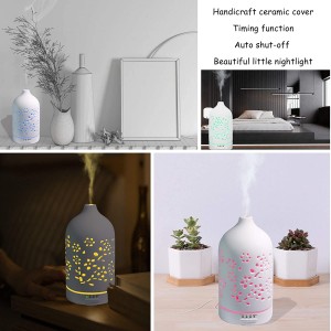 Getter 7 Color LED Night Lights Oil diffuser with BPA-Free and 100ml Auto-Off Safety Switch for SPA, Office,Home,Bedroom(Flower)