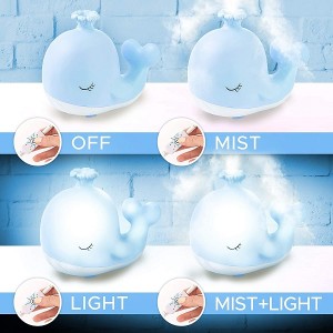 Cute Whale Essential Oil Diffuser Humidifiers for Bedroom Kids – Cool Mist Humidifiers Nursery- Blue
