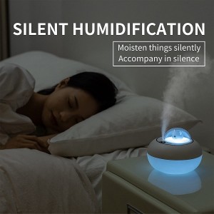 HKTOPCNE 300ml Mini Humidifier with Night Light for Kids Bedroom Cute for Home Car Ultrasonic Quiet USB Desk Humidifier with 7 Colors Light, Waterless Auto-Off, Safe BPA Free for Yoga Office