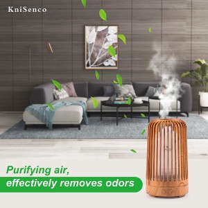 Aroma Diffuser and 10ml Grapefruit , 7 Color Lighting,130ml Wood Grain Essential Oil Diffuser Ultrasonice Aromatherapy Diffusers Aroma Cool Mist Humidifier