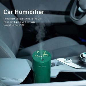 Getter Portable Humidifier, 420ml Small Mist Humidifier, Small Personal Air Humidifier Suitable for Baby Bedroom, Office, Car, with Led Light, 2 Spray Modes, Automatic Shutdown, Up to 15 Hours