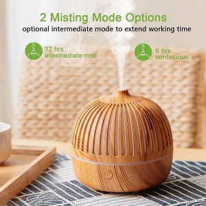 Essential Oil Diffusers, Aroma Diffsuer for Essential Oil Small Diffuser Humidifier 180ml Wood Grain Ultrasonic Cool Mist 7 Colorful Light Auto-Off USB Cord Aromatherapy Diffusers for Home Room Office