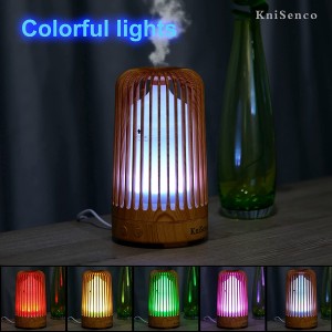 Aroma Diffuser and 10ml Grapefruit , 7 Color Lighting,130ml Wood Grain Essential Oil Diffuser Ultrasonice Aromatherapy Diffusers Aroma Cool Mist Humidifier