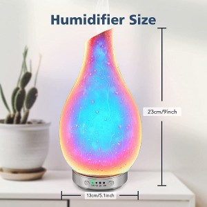 Essential Oil Diffuser Glass 120ml Aromatherapy Diffuser Ultrasonic Aroma Humidifier